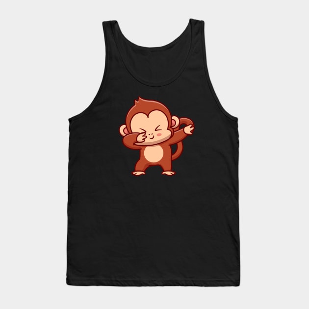 Cute Monkey Dabbing Cartoon Tank Top by Catalyst Labs